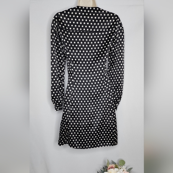Michael Kors Black and White Polka Dot Dress/Shirtdress XXS (FAST SHIPPING) - Picture 4 of 8